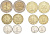 Туркменистан лот из 6 монет 2009-2010 1, 5, 10, 20, 50 тенге, 2 маната 00-00