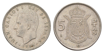Испания 5 песет 1984 Хуан Карлос I (1975-2014) KM 823 медно-никель 4707-354