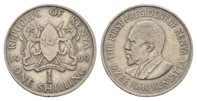 Кения 1 шиллинг 1969 Джомо Кениата KM 14 медно-никель 4114-434