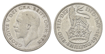 Великобритания 1 шиллинг 1931 Георг V (1910-1936) KM 833, Spink 4039 серебро 4691-752