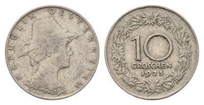 Австрия 10 грошей 1925 KM 2838 медно-никель 4702-143