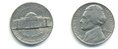 США 5 ЦЕНТОВ 1975 D ДЖЕФФЕРСОН KM А192 медно-никель 179-715