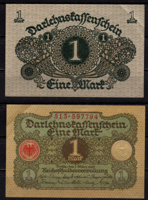 Германия 1 марка 1920 Pick 58 бумага 7198-27-1-2