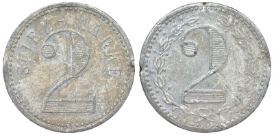 Германия 2 марки ND игровой жетон алюминий 4119-811