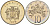 Ямайка 10 центов 1970 P, тираж 12000 экз., Франклин Минт KM 47 медно-никель PROOF 1096-2-55