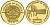 Бутан 1 сертум 1995 40 лет коронации Елизаветы II KM 85 золото PROOF 00-806-36