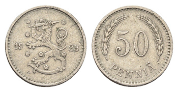 Финляндия 50 пенни 1923 KM 26 медно-никель 4705-712