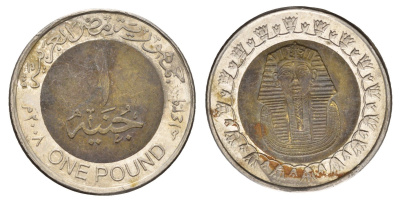 Египет 1 фунт 2008 сфинкс KM 940a биметалл 4673-834