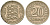Эстония 20 центов 1935 Республика (1918-1941) KM 17 никель бронза 4615-1122