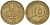 ФРГ 10 ПФЕННИГОВ 1949 D KM 103, J.378 сталь плакированная латунью 113-1045