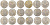 Нидерланды набор из 9 жетонов De Tros in 't Zilver 1989 медно-никель 4672-1111-1123