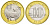 Китай 10 юаней 2015 год козы KM 2097 биметалл  UNC 4633-442