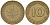 ФРГ 10 пфеннигов 1950 G KM 108, J. 383 сталь плакированная латунью 4175-336