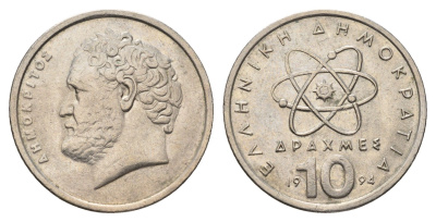 Греция 10 драхм 1994 Демокрит KM 132 медно-никель 4695-654