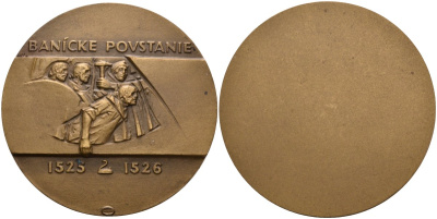 Словакия медаль ND Словацкое восстание горняков 1525-1526, Банское восстание, диаметр 50 мм бронза 1085-4-43