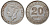 Британская Малайя 20 центов 1939 Георг VI (1937-1952) KM 5 серебро 53-317