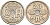 Дания 25 эре 1924 NCN; GJ Кристиан X (1912-1947) KM 823.1 медно-никель 4591-951