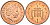 Великобритания 1 пенни 2003 Елизавета II (1952-2022) KM 986, Spink 4710 (B5) сталь плакированная медью 4609-566