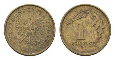 Польша 1 грош 2004 Y 276 марганец латунь 4684-952