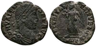 Римская Империя нуммий 364 - 367 Валент SECVRITAS REIPVBLICAE Гераклея Very fine RIC 5b бронза 1073-6-56