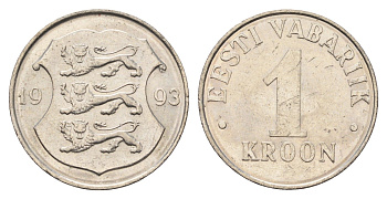 Эстония 1 крона 1993 KM 28 медно-никель 4688-611