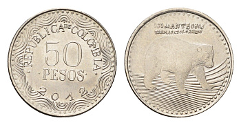 Колумбия 50 песо 2012 KM 295 сталь плакированная никелем UNC 4696-1244