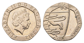 Великобритания 20 пенсов 2012 Елизавета II (1952-2022) KM 1111 медно-никель 4696-864