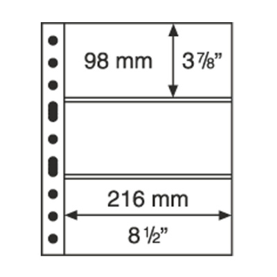 Лист в альбом Grande для 3 бон (C), прозрачный. Leuchtturm. 308439