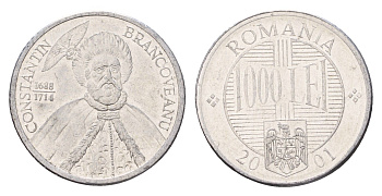 Румыния 1000 леев 2001 Константин Брынковяну (1654-1714) KM 153 алюминий 4703-815