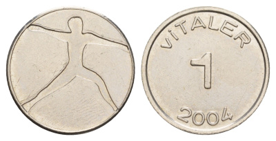Германия 1 виталер 2004 диаметр 23 мм, вес 8,3 гр медно-никель aUNC 4656-524