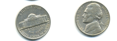 США 5 ЦЕНТОВ 1961 D, ДЖЕФФЕРСОН KM A192 медно-никель 89-442