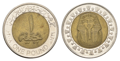 Египет 1 фунт 2008 сфинкс KM 940a биметалл 4673-837