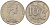 Австралия 10 центов 1975 Елизавета II (1952-), птица лирахвост KM 65 медно-никель 67-544