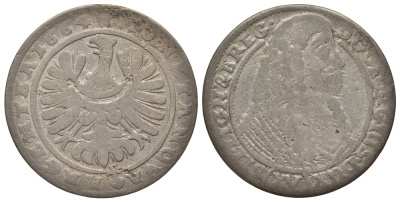 Силезия-Легница-Бжег 15 крейцеров 1664 Георг III (1639-1664) серебро 413-1534