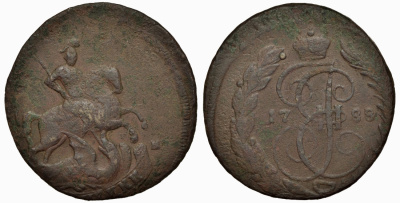 Россия 2 копейки 1788 ММ, Екатерина II (1762-1796) Биткин 546 медь 1096-1-52
