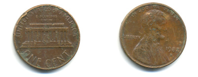 США 1 ЦЕНТ 1982 D, ЛИНКОЛЬН KM 201 медь цинк 179-358