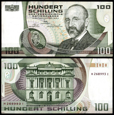 Австрия 100 шиллингов 1984 Pick 150 (1) бумага 7484-40-1-1