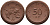 Саксония 50 пфеннигов 1921 виноград и лопата J. N 54 фарфор 1094-4-63