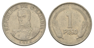Колумбия 1 песо 1977 Симон Боливар KM 258.2 медно-никель 4698-124