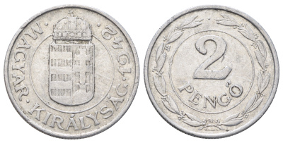 Венгрия 2 пенге 1942 KM 522.1 алюминий 4699-1122