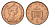 Великобритания 1 пенни 1981 Елизавета II (1952-2022) KM 915, Spink 4237 (B1) бронза aUNC 4627-1062