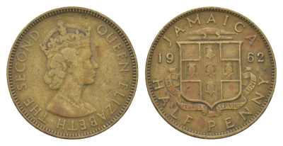 Ямайка 1/2 пенни 1962 KM 36 никель латунь 4622-541