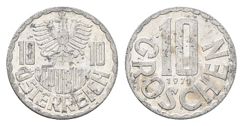 Австрия 10 грошей 1971 KM 2878 алюминий 4705-515