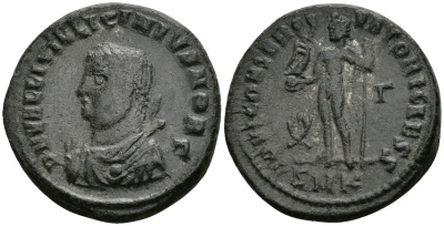 Римская Империя нуммий 317 - 320 Лициний II в ранге цезаря IOVI CONSERVATORI CAESS Кизик Good Very fine (R3) RIC 11 бронза 1073-3-6-1