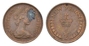 Великобритания 1/2 пенни 1979 Елизавета II (1952-2022) KM 914, Spink 4239 бронза 4697-923