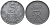 ДАНИЯ 5 ЭРЕ 1951 N; S, ФРЕДЕРИК IX (1947-1972) KM 843.1 цинк UNC 32-535