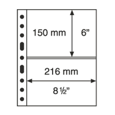 Лист в альбом Grande для 2 бон (S), черный. Leuchtturm. 324690