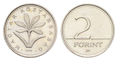 Венгрия 2 форинта 1996 KM 693 медно-никель UNC 4705-1156