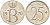 БЕЛЬГИЯ 25 САНТИМОВ 1970 BELGIQUE, БОДУЭН I (1951-1993) KM 153.1 медно-никель 214-434