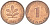 ФРГ 1 ПФЕННИГ 1985 G KM 105, J. 380 сталь плакированная медью 4181-658